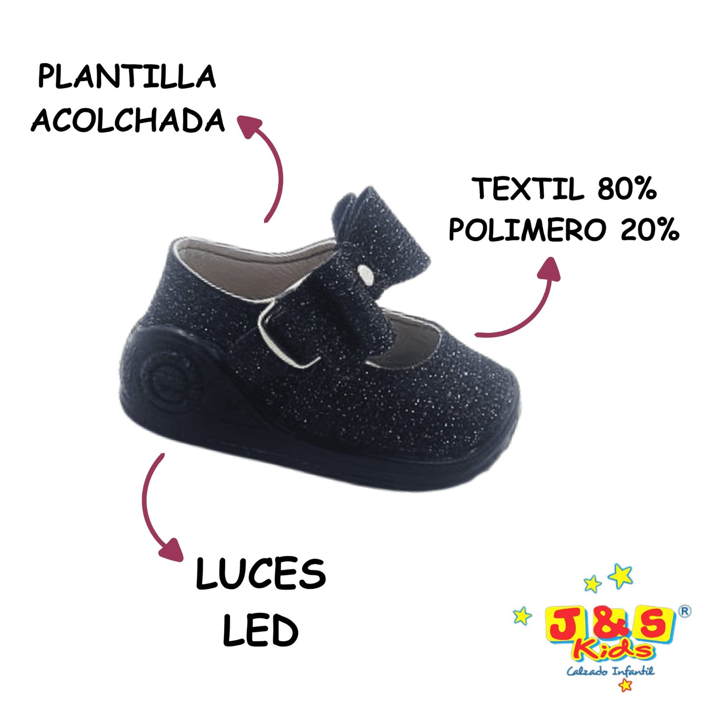 9923 BALETA ESCARCHA COLOR NEGRO